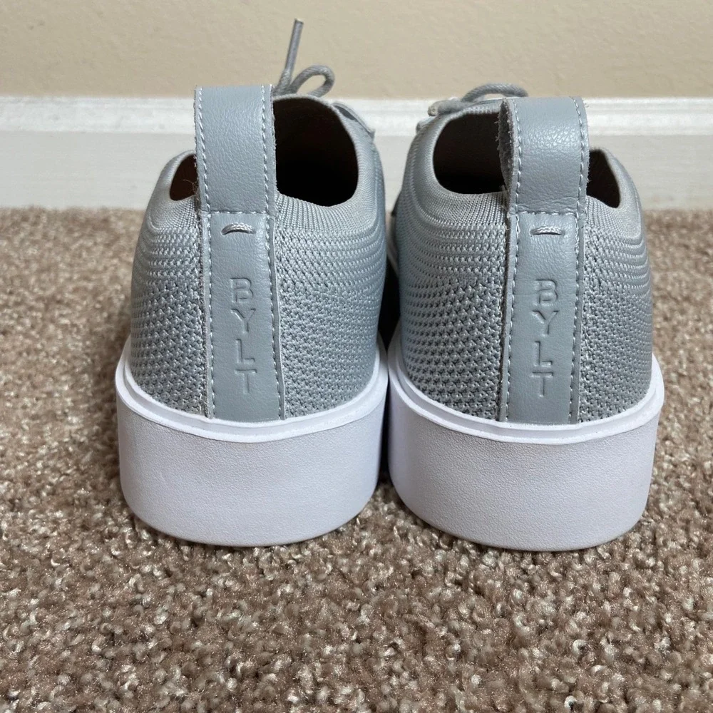 BYLT Lido Knit Sneakers Mens Size 10 Gray Low Top Lace-Up Casual Walking Shoes
